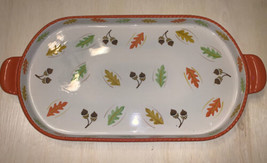 Temp-Tations By Tara Old World Serving Platter Tray Fall Harvest Leaves Acorns - £17.15 GBP