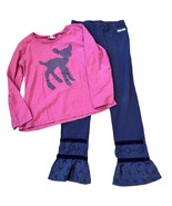 Naartjie Kids Girls Vintage XXXL 9 Pink &amp; Purple Deer Outfit Top &amp; Pants... - $24.00