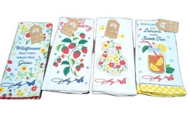 Lot 4x NEW Dolly Parton Kitchen Dish Towels WildFlowers Sweet Tea Strawb... - $24.99