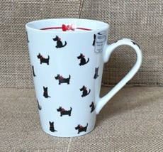 New Konitz Red Ribbon Scottie Dog Coffee Mug Cup Novelty Print Waechters... - $15.84