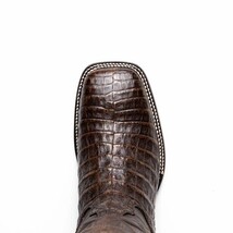 TUCSON Genuine Caiman Belly Skin Cowboy Boot from the Western CollectionAged Bro image 6