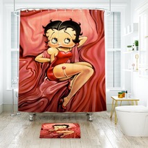 Betty Boop 03 Shower Curtain Bath Mat Bathroom Waterproof Decorative Bathtub - £18.37 GBP+