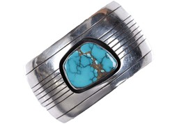 Vintage Native American sterling/turquoise shadowbox cuff bracelet - £382.32 GBP