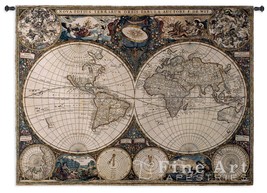 53x38 OLD WORLD MAP Globe Geography Tapestry Wall Hanging - £124.04 GBP