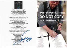 Geoff Tate Signed Queensryche Anybody Listening Lyrics Sheet COA Proof A... - $108.89