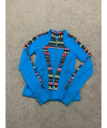 Invivva Zip Blue Figure Skating Long Sleeve Finger Cut Jacket with Pockets - $13.85