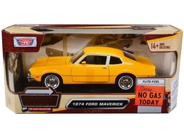 1974 Ford Maverick Yellow "Forgotten Classics" 1/24 Diecast Model Car by Motorm - $39.28