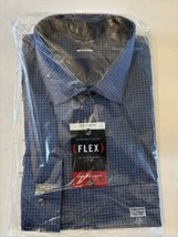 VAN HEUSEN 1/2” Flex Collar Regular Fit Mens XL Long Sleeve 17.5 36/37 Blue - £23.73 GBP