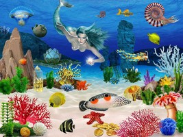 Mermaid seabed fish Jigsaw puzzle 250 pieces any holiday board game for ... - $32.90