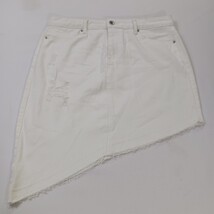 Tractr Blu RN#106570 Women's White Asymmetrical Denim Mini Skirt Size S Waist 30 image 15