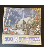 BITS &amp; PIECES 500 Piece GUIDING LIGHTS Jigsaw PUZZLE Winter Church Light... - £13.28 GBP