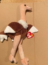 Stretch The Ostrich TY Beanie Babies *NEW W/Bent Tag* eee1 - £7.98 GBP