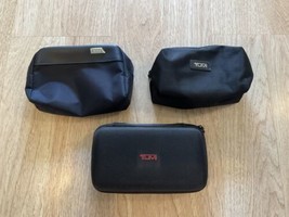 Lot of 3 Tumi For Delta Travel Case Makeup Bag Women’s  Black  - £35.92 GBP