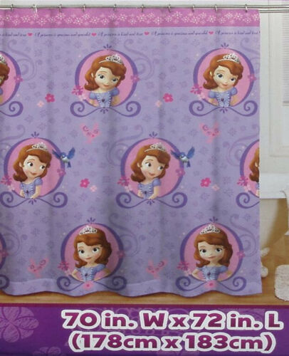 DISNEY SOFIA THE FIRST PRINCESS PURPLE FABRIC BATH SHOWER CURTAIN NEW - $21.77