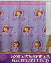 Disney Sofia The First Princess Purple Fabric Bath Shower Curtain New - £17.02 GBP