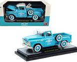 1958 Chevrolet Apache Stepside Pickup Truck Blue 1/24 Diecast Car - M2 M... - $31.99