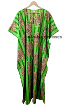 Indian Ethnic Animal Tibetan Tiger Print Green Woman Sleepwear Cotton Ma... - £24.26 GBP