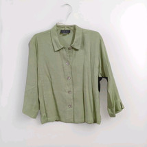 NWT Carol Anderson Collection 100% Linen Button Front Shirt Sz M Made in USA - £23.86 GBP