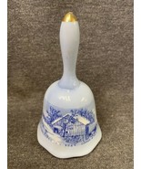 Vintage Price - Currier Ives Bell Blue Christmas Snowy Landscape Silver ... - £3.89 GBP