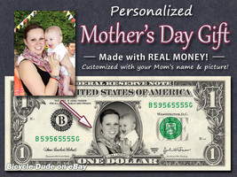 Personalized MOTHER&#39;S DAY GIFT on a Real Dollar Bill Happy Mom Cash Mone... - £11.95 GBP+