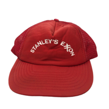 VTG Stanleys Exxon Red Mesh Trucker Snapback Hat Oil Foam - £19.46 GBP