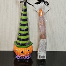 Dept 56 Halloween Candle Lot Spooky Pumpkin Head Holder Witch Creepy Finger - £23.00 GBP