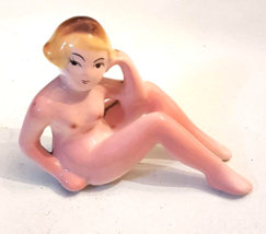 Porcelain Bathing Beauty Female Nude Woman Figurine Vintage 1950s Pin Up Girl - £62.25 GBP