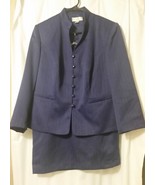 Emily - 2 Piece Skirt Suit Deep Blue Size 14W     B19/ - £28.21 GBP