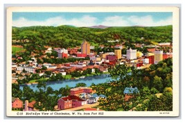 Birds Eye View From Fort Hill Charleston West Virginia WV UNP Linen Postcard R25 - £7.00 GBP