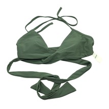 Aerie Bikini Top Wrap Halter Scoop Green L - £11.39 GBP