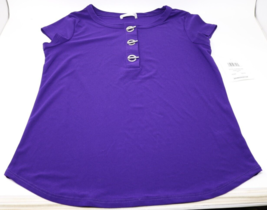 89th &amp; Madison Purple Short Sleeve Top Blouse Size PS NWT - £19.16 GBP