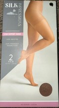 Silk Impressions ~ 2 Pair Women&#39;s Pantyhose Cocoa 40 Denier Sheer ~ 3XL - $15.04 CAD