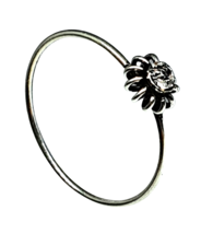 Flower Nose Ring CZ Gem 10mm 22g (0.6mm) Flower 925 Silver Silver Piercing - £4.33 GBP