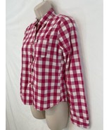 Abercrombie Fitch Womens S Pink Gingham Plaid Button Front Cotton Shirt - £11.76 GBP