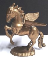 Brass Pegasus Fantasy Desk Decor Vintage Paperweight with Patina 6.5&quot;h x... - £29.89 GBP