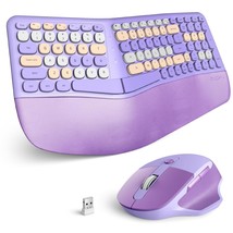 Wireless Ergonomic Keyboard And Mouse Combo - Comfortable Split Keyboard With Cu - £82.22 GBP
