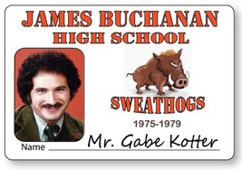 Mr GABE KOTTER Welcome Back Kotter Name Badge with PIN Fastener Halloween Costum - £12.73 GBP