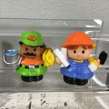Fisher Price Little People Figures Lot Of 2 Zoo Keeper Construction Worker 2007 - £6.21 GBP
