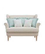 SOGA 5PC Light Blue Ribbed Pom-Pom &amp; Cable Knit Pure Pillowcase Set –45c... - $66.50