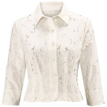 CAbi Womens Cream Off-White Portrait Lace Blazer Jacket, Size M Medium NEW - £47.44 GBP