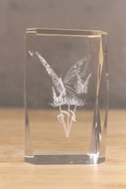 Vintage Laser Cut 3D Butterfly Faceted Block TRENDY Crystal Desk Paperwe... - £14.17 GBP