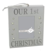 OUR FIRST CHRISTMAS LIGHT UP PHOTO FRAME WALL PLAQUE - 1st Christmas - $14.38