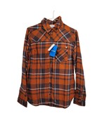 Columbia Womens Shirt S Red Plaid Gingham Flannel Button Up Long Sleeve New - $29.69