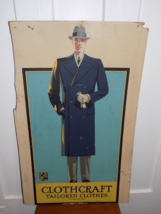Vintage CLOTHCRAFT Tailored Clothes Cardboard Store Easle Back Sign - $1,384.01 MXN