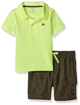 Carter&#39;s Infant Boys 2pc Yellow T-Shirt &amp; Gray Shorts Set Size 3M NWT - £11.02 GBP