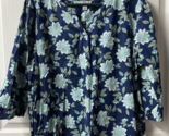 Croft &amp; Barrow 3/4 Sleeve  Pullover Blouse Womens Size XL Floral V Neck - $14.72