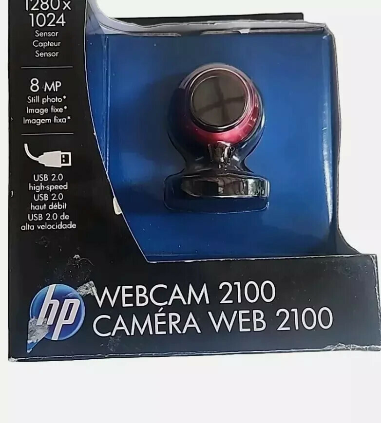 HP 2100 Webcam 1.3MP 640x480 USB 2.0 Video Chat Camera - Black/Red - $6.07