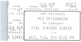 Vtg REO Speedwagon Concert Ticket Stub February 9 1983 Cedar Rapids Iowa - $34.64