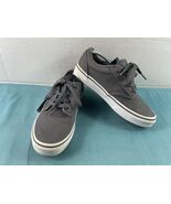 Vans Off The Wall Sneakers Youth Kids 2 M Shoes Gray Canvas Low Top Lace Up - $27.66 CAD