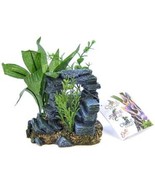 Aquarium Ornament Blue Ribbon Rock Arch with Plants Small - 5.5&quot;L x 4 Fi... - £11.64 GBP
